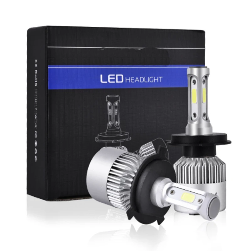 H7 LED H4 светодиодный S2 cob H11 9005 Автомобильные светодиодсветильник фары