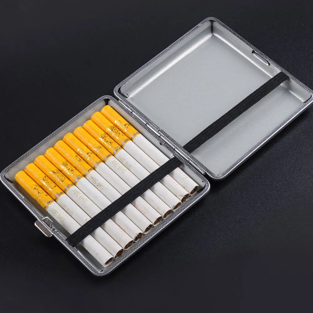 1 шт. кожаные сигареты с двойным открытием чехлы для сигарет на 20 палочек из