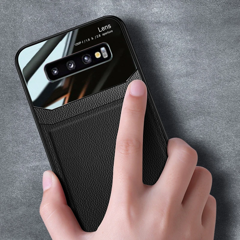 Защитный чехол для Samsung Galaxy Note 10 Plus e кожаный зеркальный стеклянный S10Plus S10e S10 +