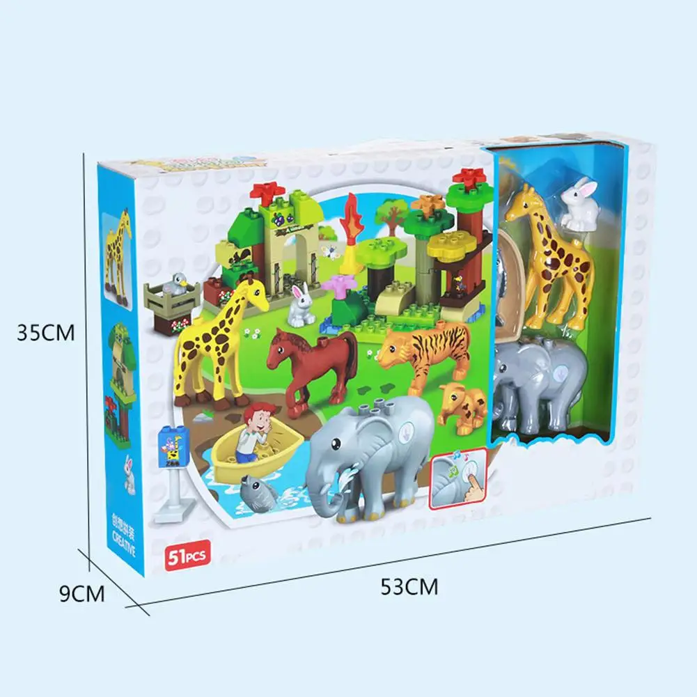 

51 Animal Building Blocks Toy Set Can Assemble A Variety Of Animal Character Toys, Juggling Animal Toys 9.4 Mm Large Blocks