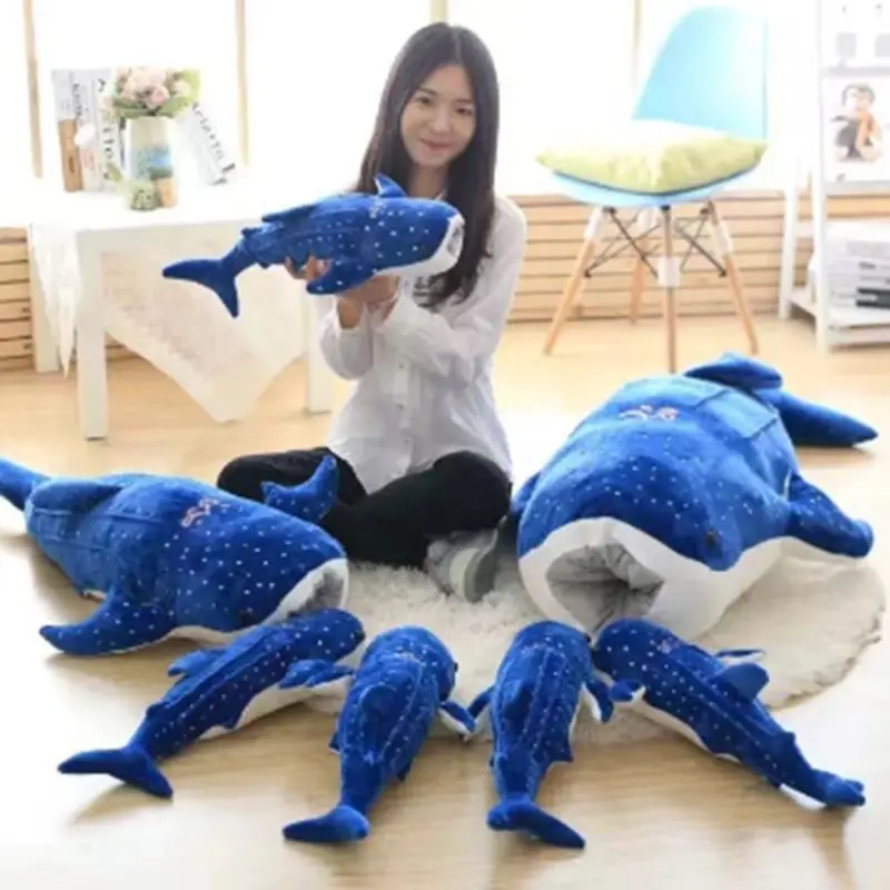 55/75 см плюшевая игрушка Акула большая кукла рыба из ткани КИТ чучело подарки на