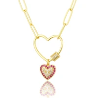 funmode beauty heart shape pendant necklace for women jewelry accessories perfumes mujer originales fn190