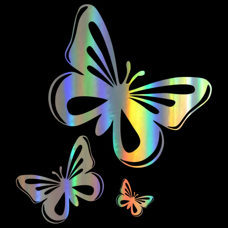 

Interesting Beautiful Butterflies Fashion 3D Car Sticker Vinyl Waterproof Sticker Funny Stickers Vinyl Car Styling PVC17x15cm