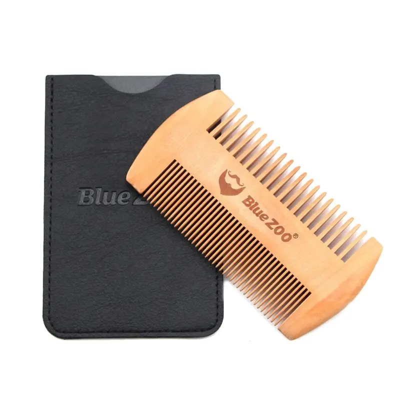 

Mens Pocket Pearwood Wooden Beard Brush Anti Static Fine Coarse Teeth Hair Mustaches Comb Barber Salon Beauty Styling Tool