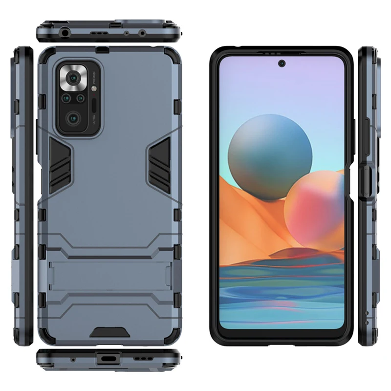 Чехол для телефона Xiaomi Redmi Note 10 Pro жесткий алюминиевый металлический сверхпрочный