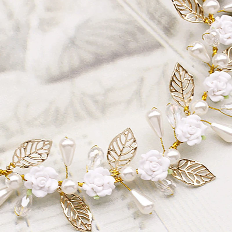 Повязка на голову с золотыми листьями и цветами свадебные тиары украшения для