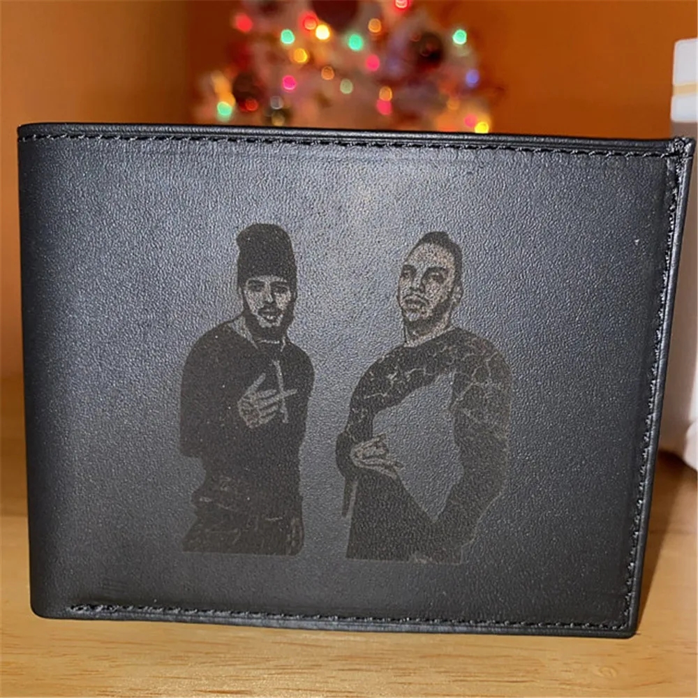 Carteira dos Homens Carteira de Couro dos Homens Presente do Dia dos Pais Cartão de Carteira Presente dos Namorados Aurolaco Personalizado Imagem Personalizada Curta 10 High Quality Joias e Acessórios