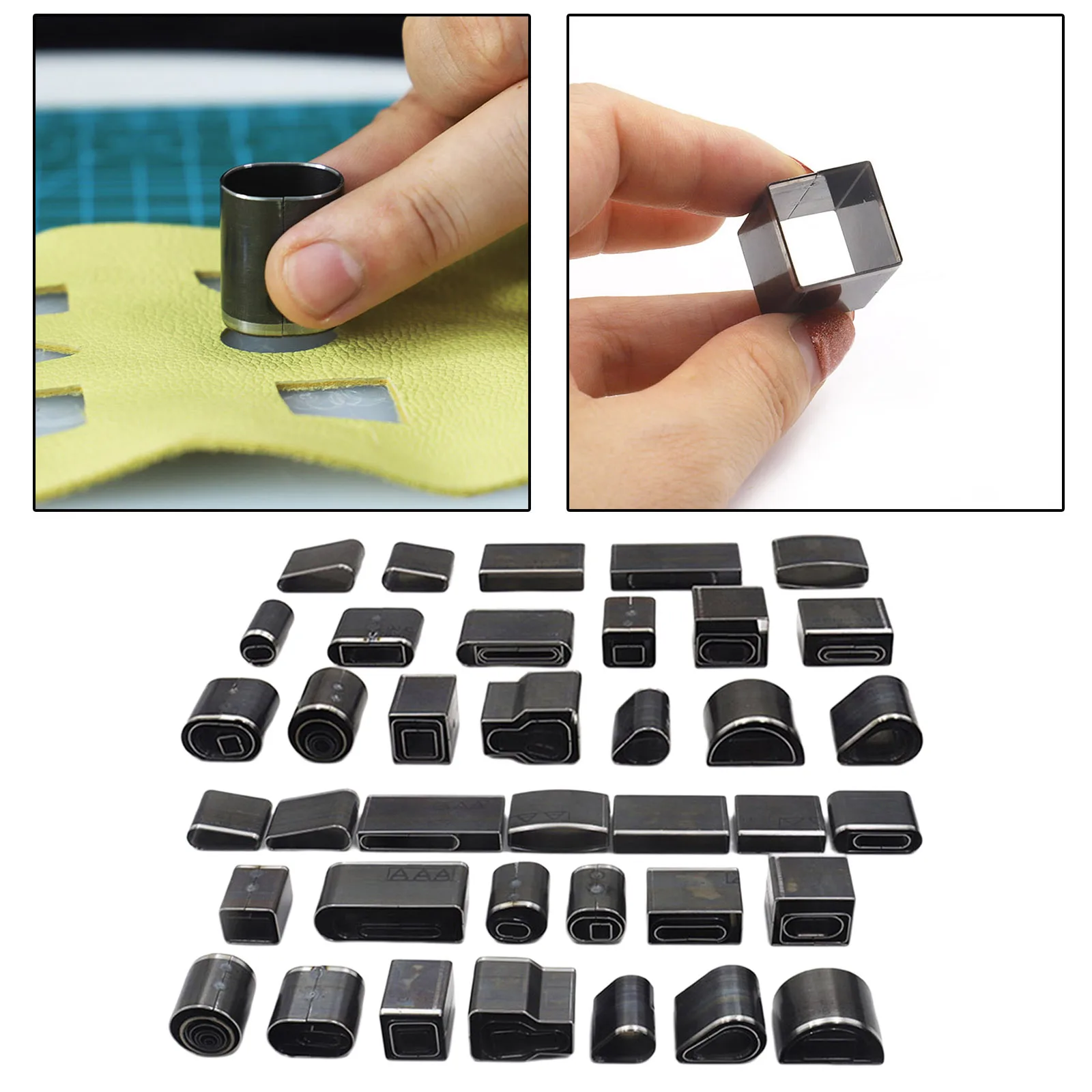 

52/55 Pcs Shaped Style Hole Hollow Punch Cutter Set Punching Tool for Leather Belt Holster Leather Craft DIY Tool