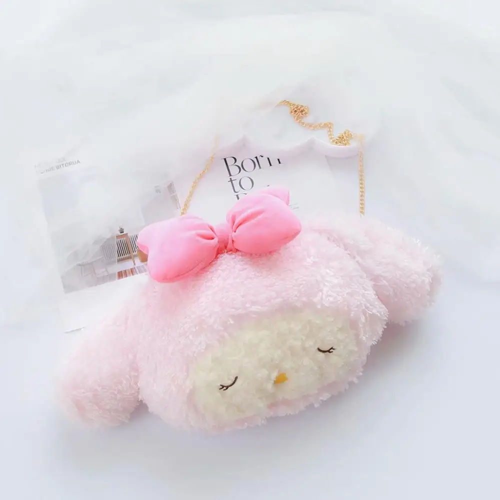 Kawaii мультфильм кролик мой музыкальный плюшевый сумка на плечо; сумка-мешок милая кукла-кролик подходит для девочек красивые подарки - Цвет: Розовый