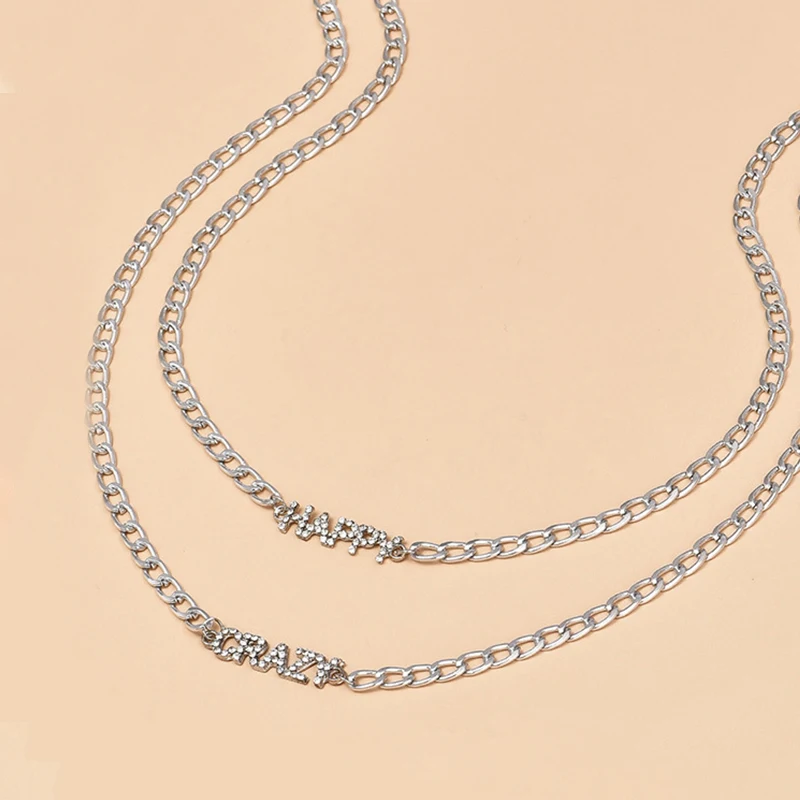 2 шт./комплект женское серебряное колье с надписью