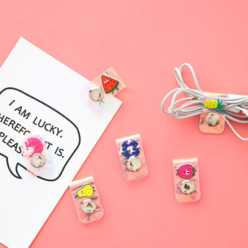 Mohamm фрукты Симпатичные линии хранения клип Лазерная оснастка Кнопка намотки