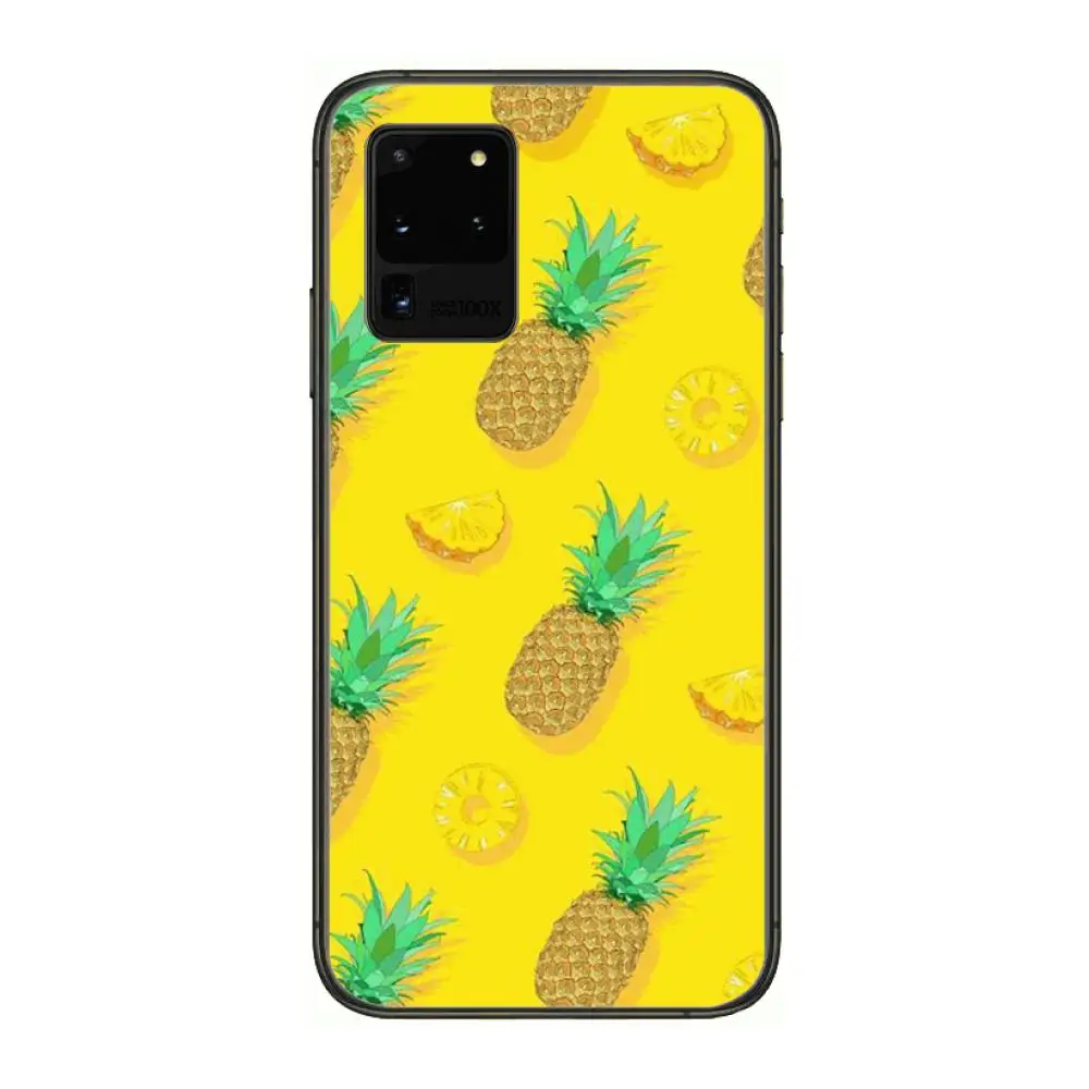 

Fruit pineapple Case Phone cover hull For SamSung Galaxy S 6 7 8 9 10 20 21 Plus Edge E note 5G Lite Ultra black soft bumper