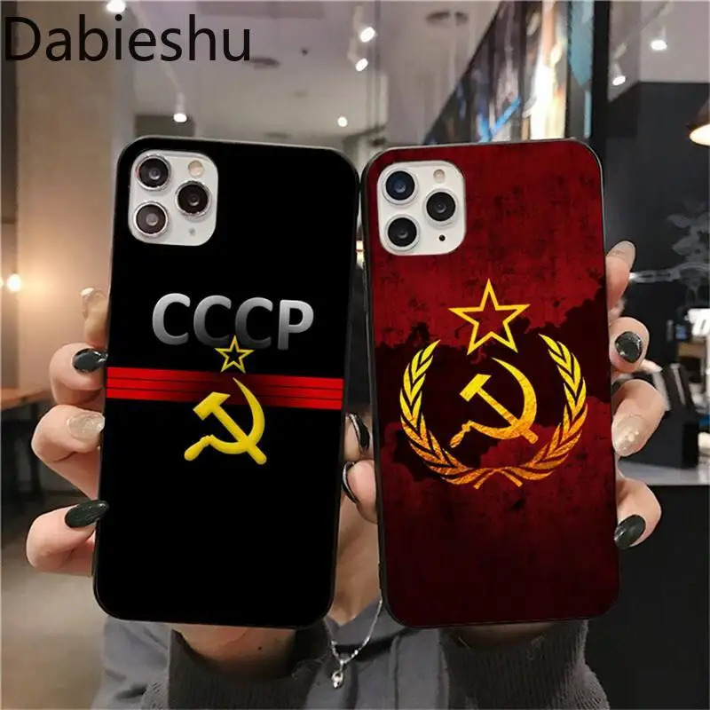 

Dabieshu Soviet Union USSR Flag Customer Phone Case for iPhone 11 pro XS MAX 8 7 6 6S Plus X 5S SE 2020 XR case