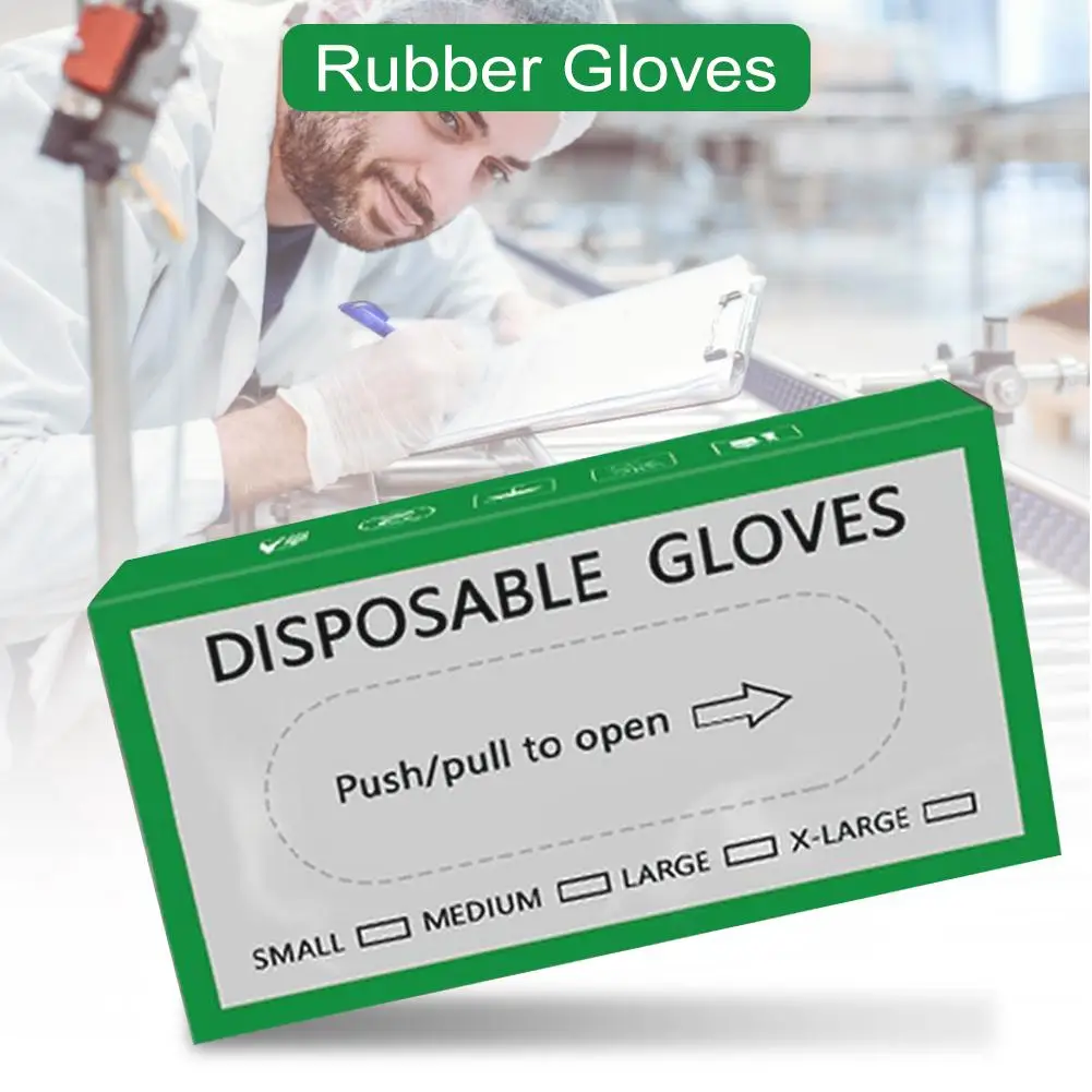 

100Pcs Thicken Disposable Gloves Latex Protective Home Food Safe Rubber Waterproof Anti-static Tattoo Gloves