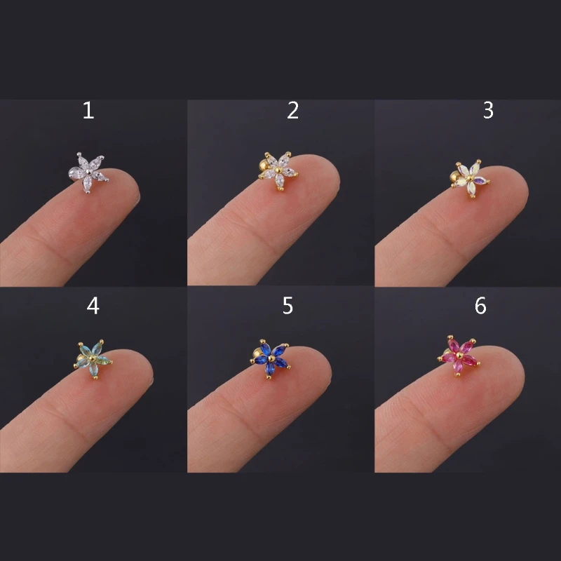 

Серьги из нержавеющей стали с цветными цветами