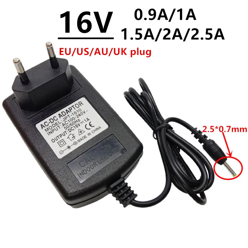 Адаптер питания 16 В 2 5 мм * 0 7 ac/dc блок 9a 900mA 1A 1.5A 2A 2.5A адаптер-переходник DC2.5 |