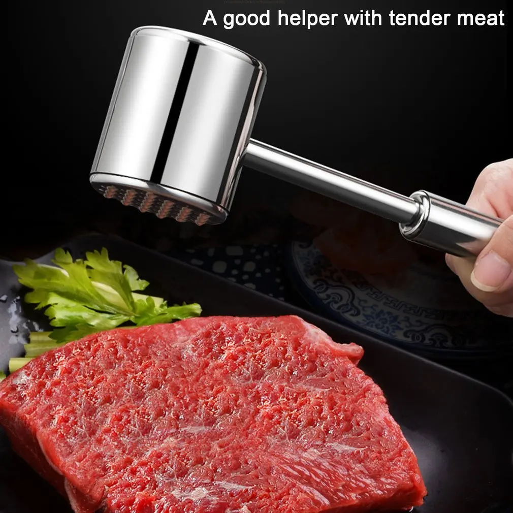 

HighQuality 304 Stainless Steel Loose Meat Hammer Pork Steak Chop Double-sided Tap Meat Tenderizer Minced Meat Beater Tenderizer