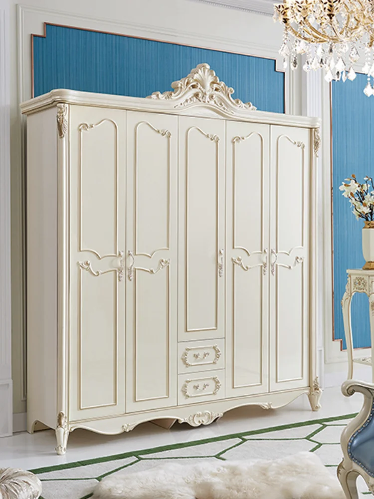 Светильник в Европейском стиле роскошный шкаф для спальни пятидверный хранения