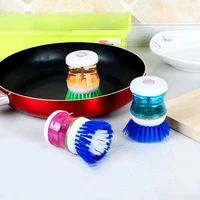 home cleaning products kitchen washing utensils kitchen dish brush with liquid soap dispenser plastic pot dish cleaning brush