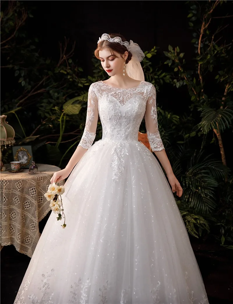 

2021New High-end Temperament Super Fairy Bride Retro Chinese Style Hepburn Out Gauze French Contracted Light Wedding Dress