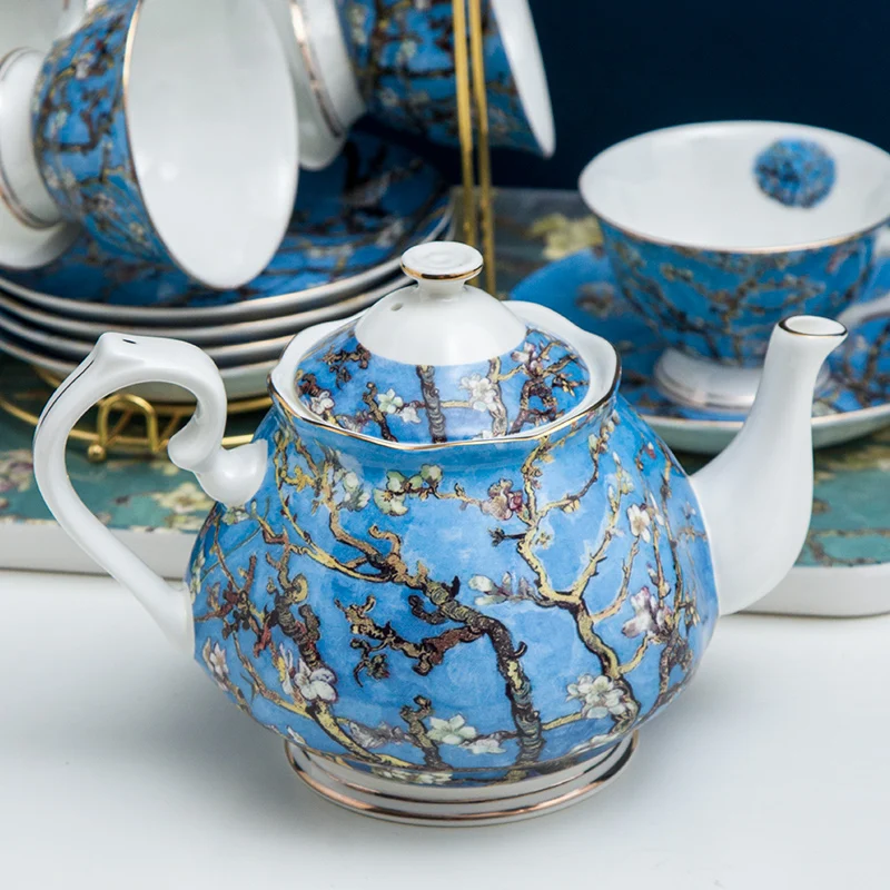 1000 мл костяной китайский заварочный чайник Ван Гог для рисования керамический