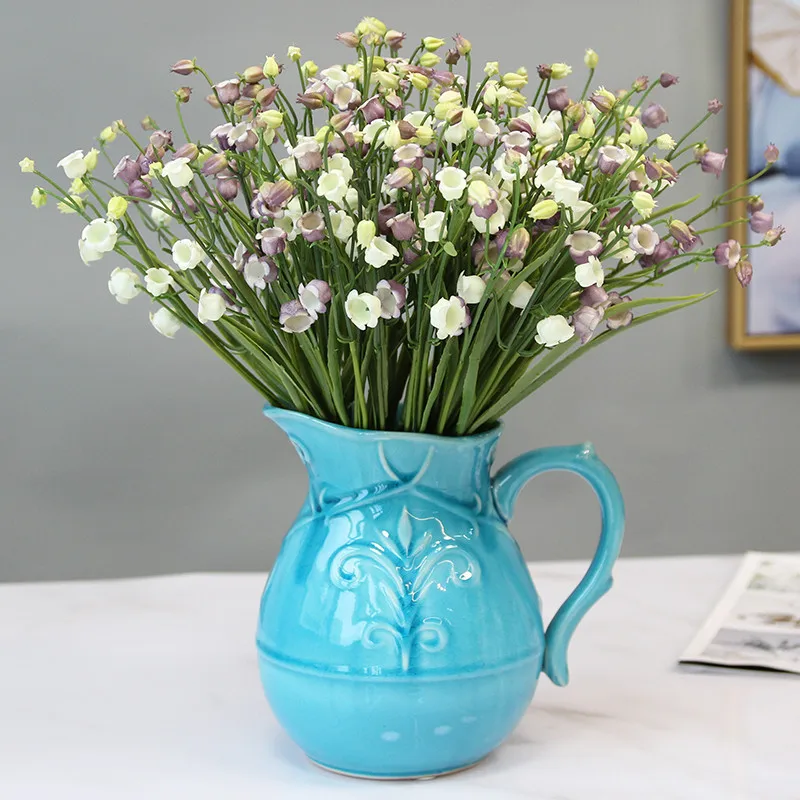 

BAO GUANG TA European Art Simple Kettle Vase Dried Flowers Arranging Milk Bottle Ceramic Craft American Home Decoration R6668