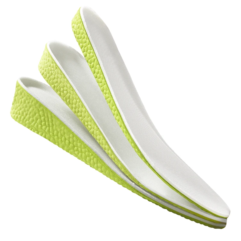 1.5-3.5cm Invisible Height Increase Insoles Green Memory Foam Shoes Sole Pad Breathable Comfortable for Men Women Feet Care