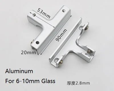 Alu T 6-10mm 4 шт. алюминий 304 из нержавеющей стали T L крест акриловый стеклянный хомут для полки демонстрация витрина рыбного бака соединения расточные бесплатно - Цвет: Alu T 6-10mm