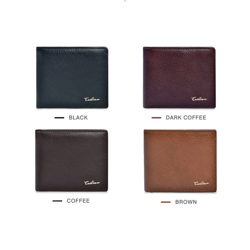 

FACTOO Men's Wallet Male Purse Card Holder High Quality Original Cowhide Fashion Business Genuine Leather Short Zipper Money Bag