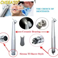 CNSEATO Dental Standard 45 Degree Surgical High Speed Handpiece Sirona T3 Racer Style LED Single Spray Push Button 2/4 Hole