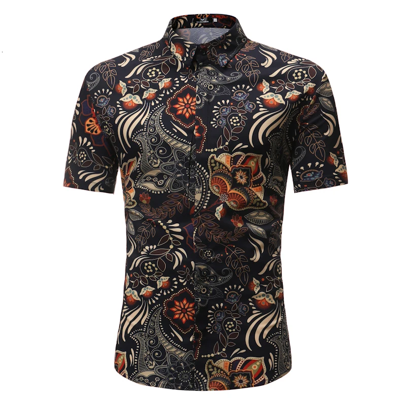 

Мужская рубашка Летняя стильная пляжная гавайская рубашка с принтом пальмы мужская повседневная классическая рубашка Азиатский Размер 3XL