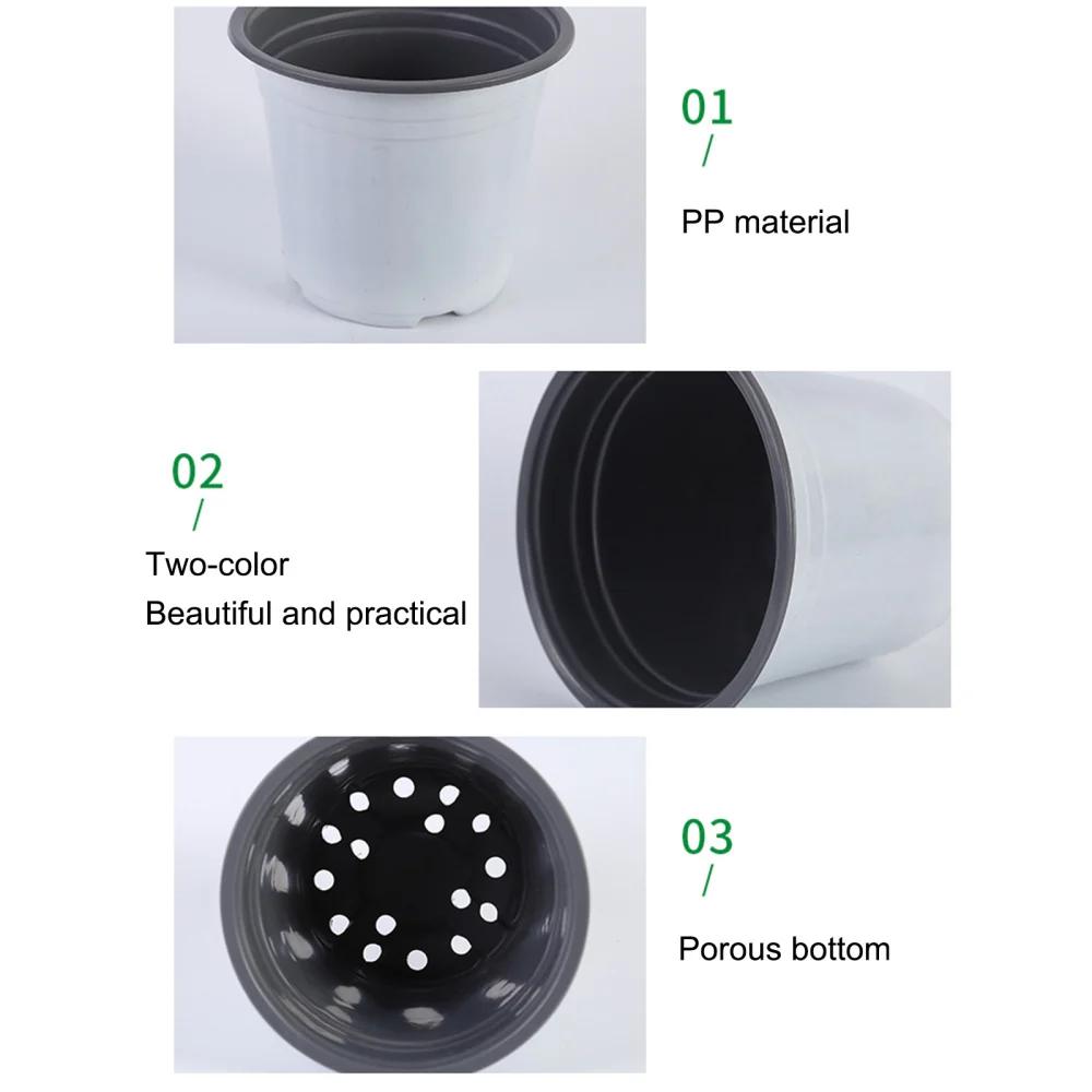 Plastic Containers Seedlings Greens Stretch Pots 1 Gallon//2.2 Gallon/3.2 Gallon Washable White Flower For Outdoor Indoor Plants | Дом и сад