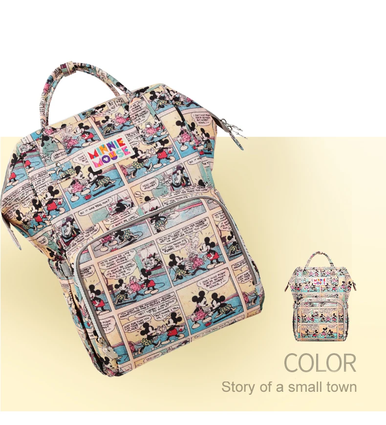 Дисней материал для путешествий Mochila Grande Capacidade de Saco de Fraldas mumi Saco Do Bebê Saco De Fraldas Carrinho para Cuidados Co