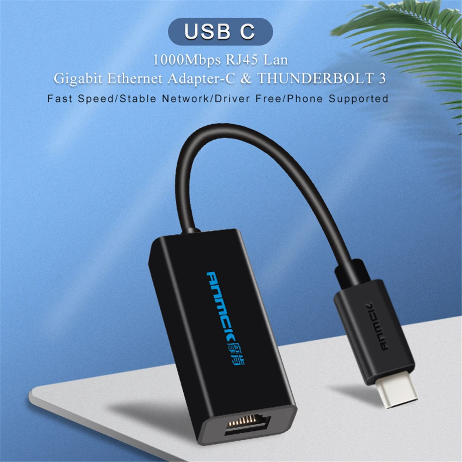 Anmck USB C Ethernet USB-C RJ45 Lan адаптер гигабитный Интернет для MacBook Pro Air PC ноутбук Тип C сетевая карта USB Ethernet