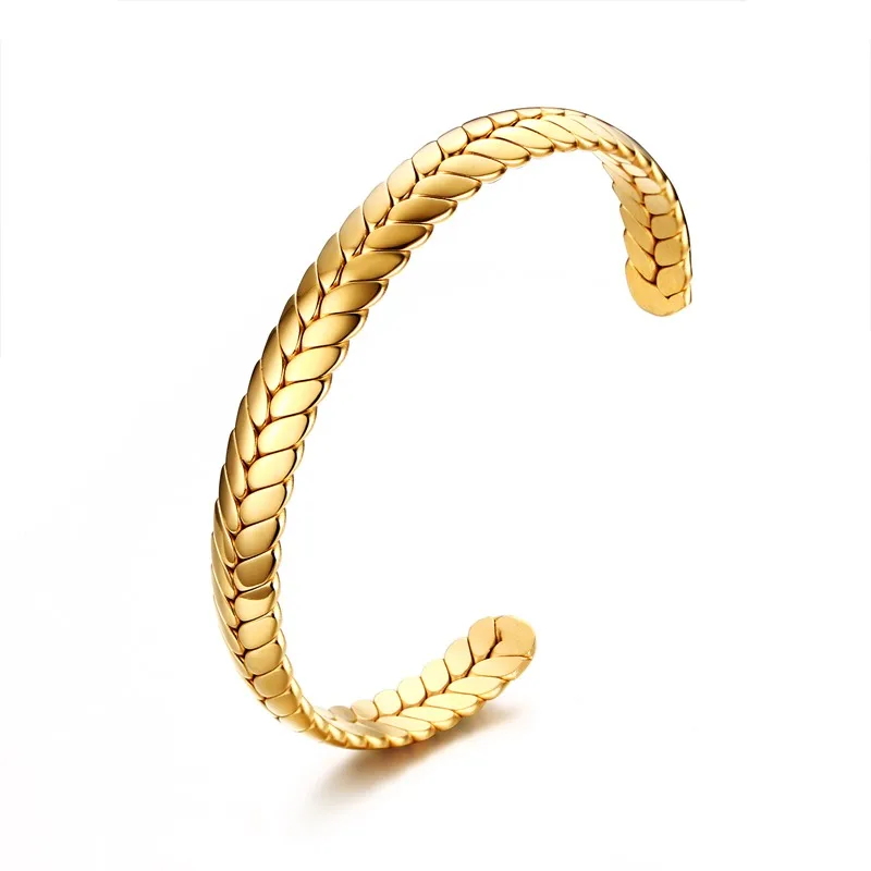 gold color Мужской старый окисленный серый плетеный браслет для запятстья для женщин из нержавеющей стали промышленный стиль Braslet браслет винтажные ювелирные изделия - Окраска металла: gold color