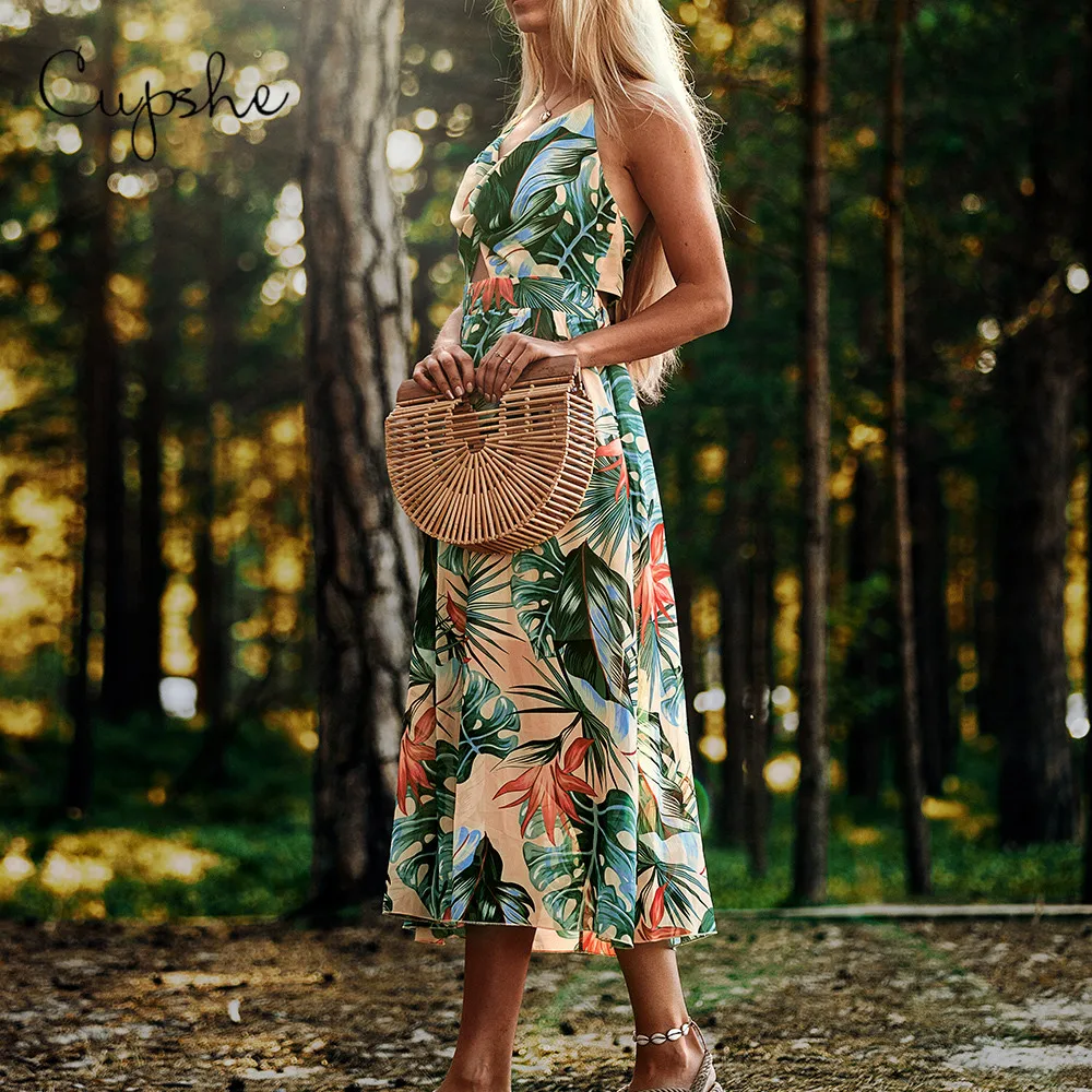 CUPSHE элегантное женское платье миди с v образным вырезом на бретельках 2019 без