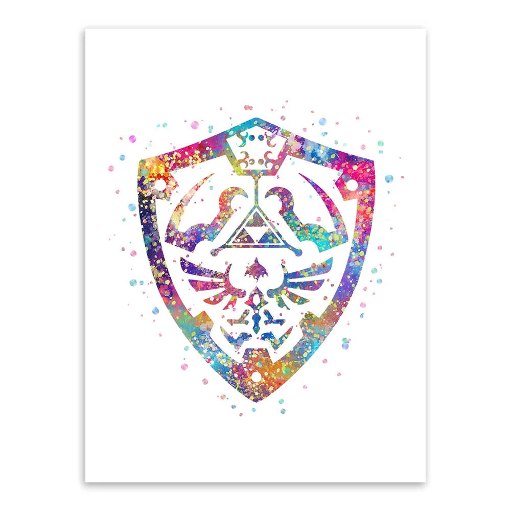 Nordic Modern Simple Oil Painting Watercolor Zelda Frameless Decorative Living Room Hanging Wall Canvas Art | Дом и сад