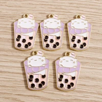 10pcs 1725mm alloy cute milk juice cat charms pendants for diy making necklaces earrings bracelets handmade jewelry findings