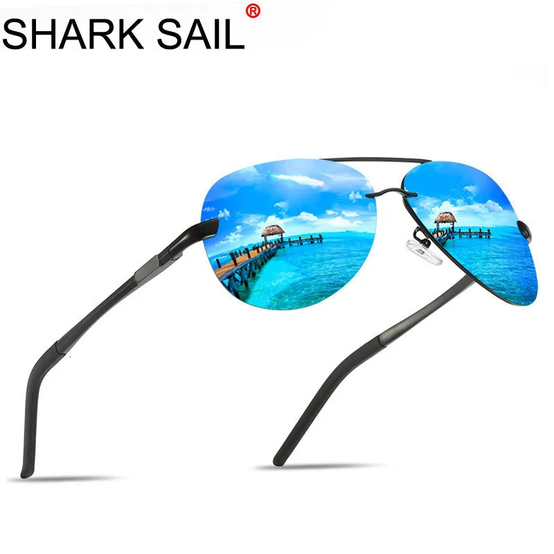 Мужские Винтажные алюминиевые солнцезащитные очки SHARK SAIL классические брендовые