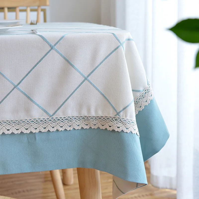 Праздничная скатерть кружевные скатерти с вышивкой в клетку для стола из