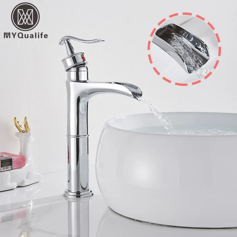 Хромированный смеситель для раковины медный кран горячей и холодной воды