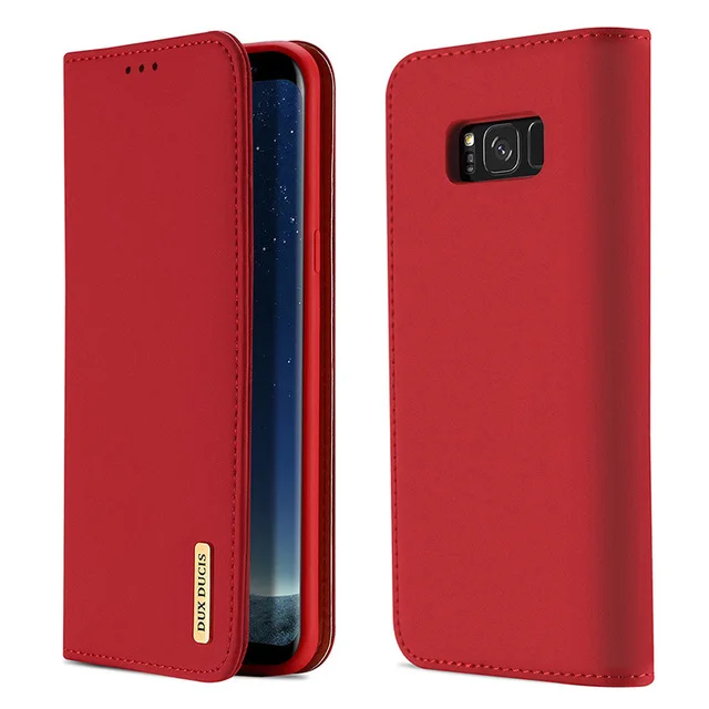 Чехол DUX DUCIS из натуральной кожи для samsung Galaxy S8, винтажный Магнитный Флип-кошелек, чехол для телефона samsung S8 Plus S8+ Coque - Цвет: Red