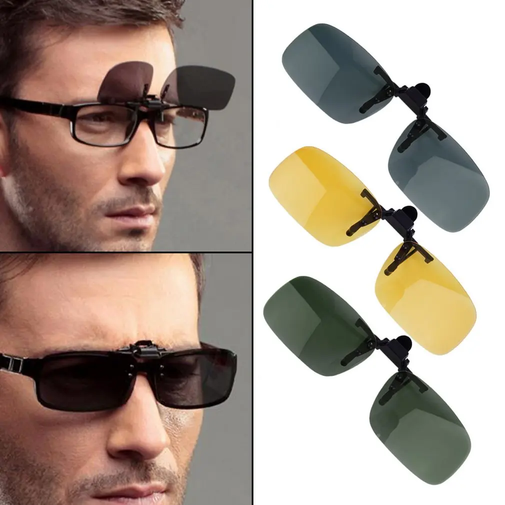 

Солнцезащитные очки с клипсой ночного видения для вождения, клип для очков, с клипсой, с защитой от УФ лучей, унисекс, 400, для женщин и мужчин