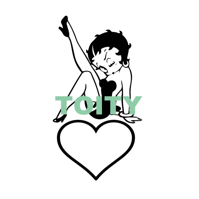 17 видов конструкций Betty Boop Наклейка на стену Крылья Ангела дьявол цыпленок поцелуй мою задницу виниловая наклейка детская спальня настенная наклейка для детской комнаты домашний декор - Цвет: H105cm x W57cm