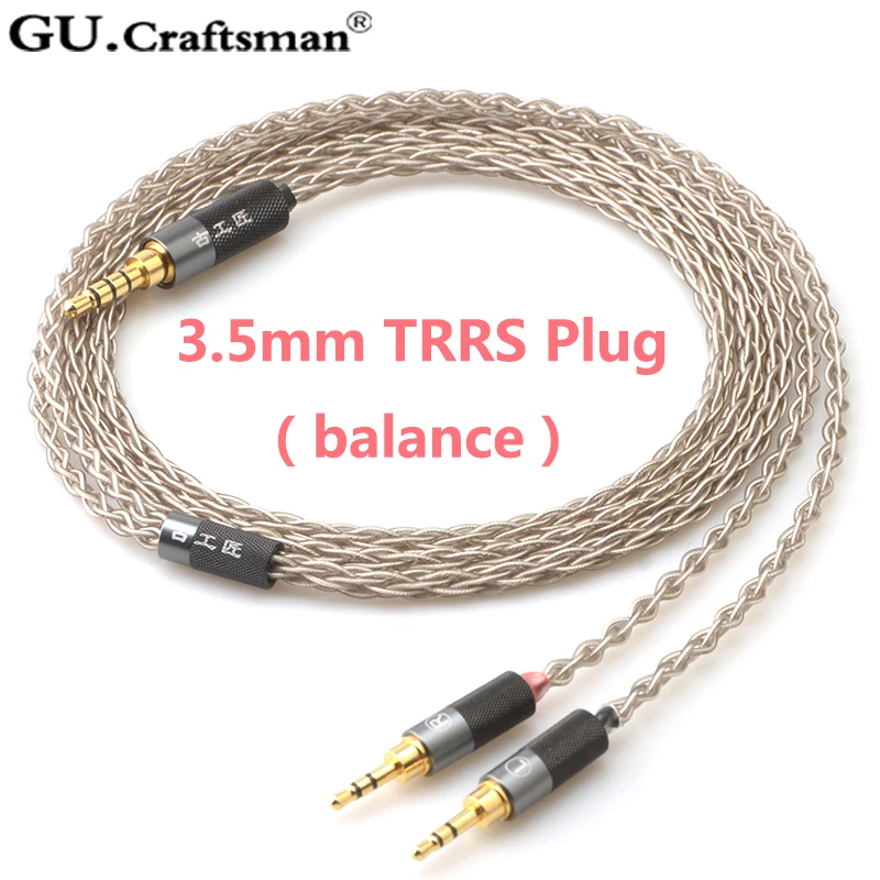 GUcraftsman 6n серебристый для HIFIman HE400s HE1000 v2 Edition X V2 HE1000 EDX 3,5 мм/2,5 мм/4,4 мм кабель для наушников