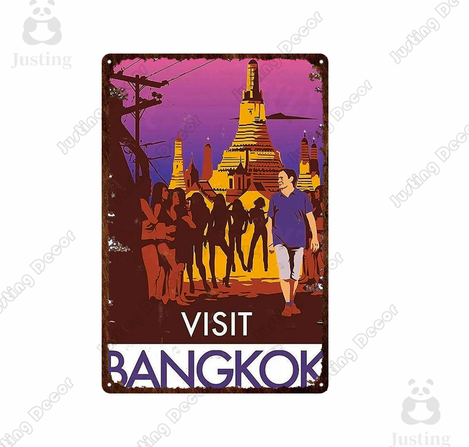 

Travel City Chicago Vintage Tin Sign Plates Picon Dorm Metal Plate Painting Wall Decor Plaque Poster Board Retro Pictures Home