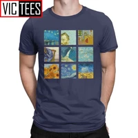 van gogh paint sunflowers t shirt for men 100 premium cotton t shirts portrait vincent culture art tee shirt happy new year