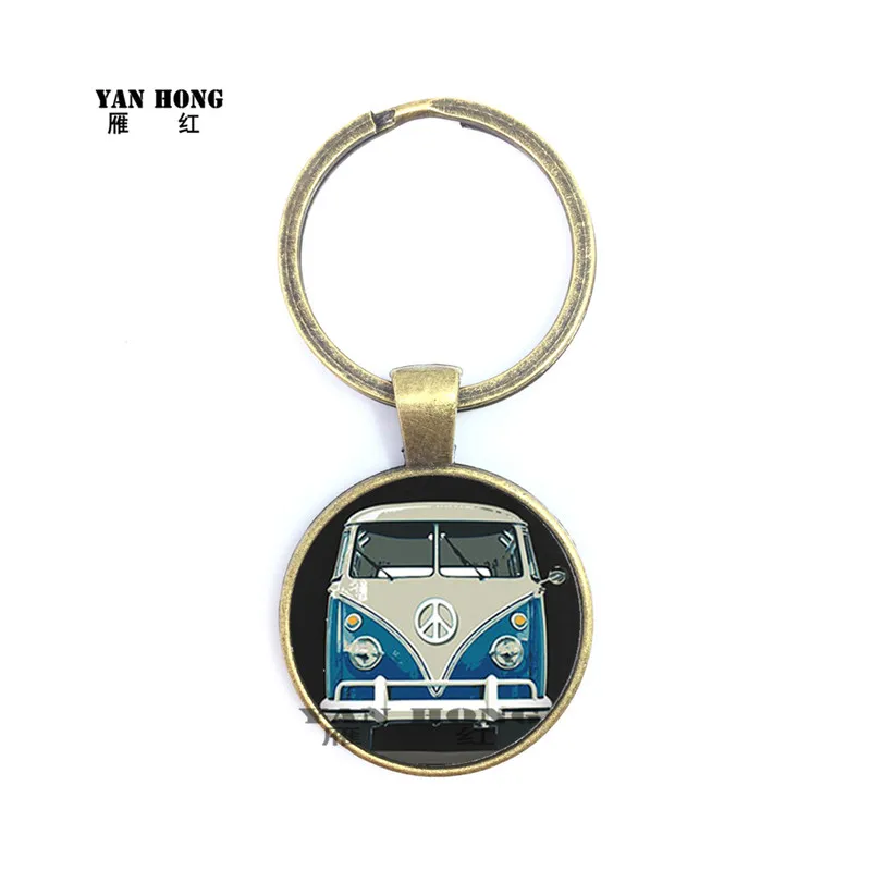 Модный металлический брелок для ключей голубого цвета в стиле ретро Красный