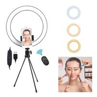 10inch 26cm led ring light dimmable 3500 6500k photography round ring lamp tripod stand phone holder lighting for makeup video