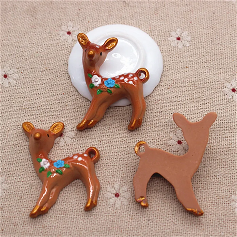 5 шт. миниатюрный кабошон с плоской спинкой изображением мультяшных ягод и оленей